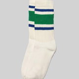 The Retro Stripe Socks: Kelly green/royal / One Size