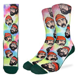 Men's tie-dye Cheech and Chong crew socks
