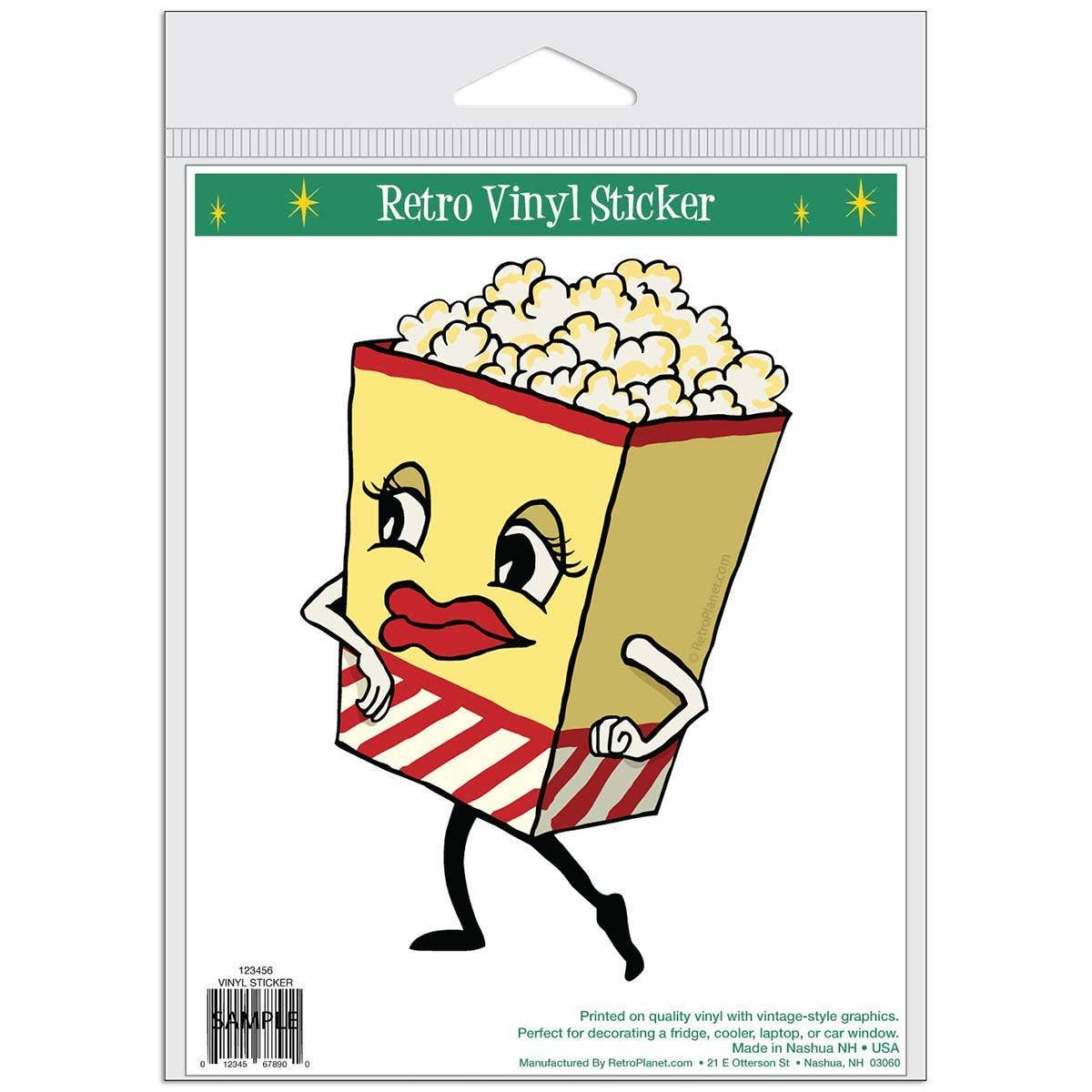 Dancing Popcorn Sticker