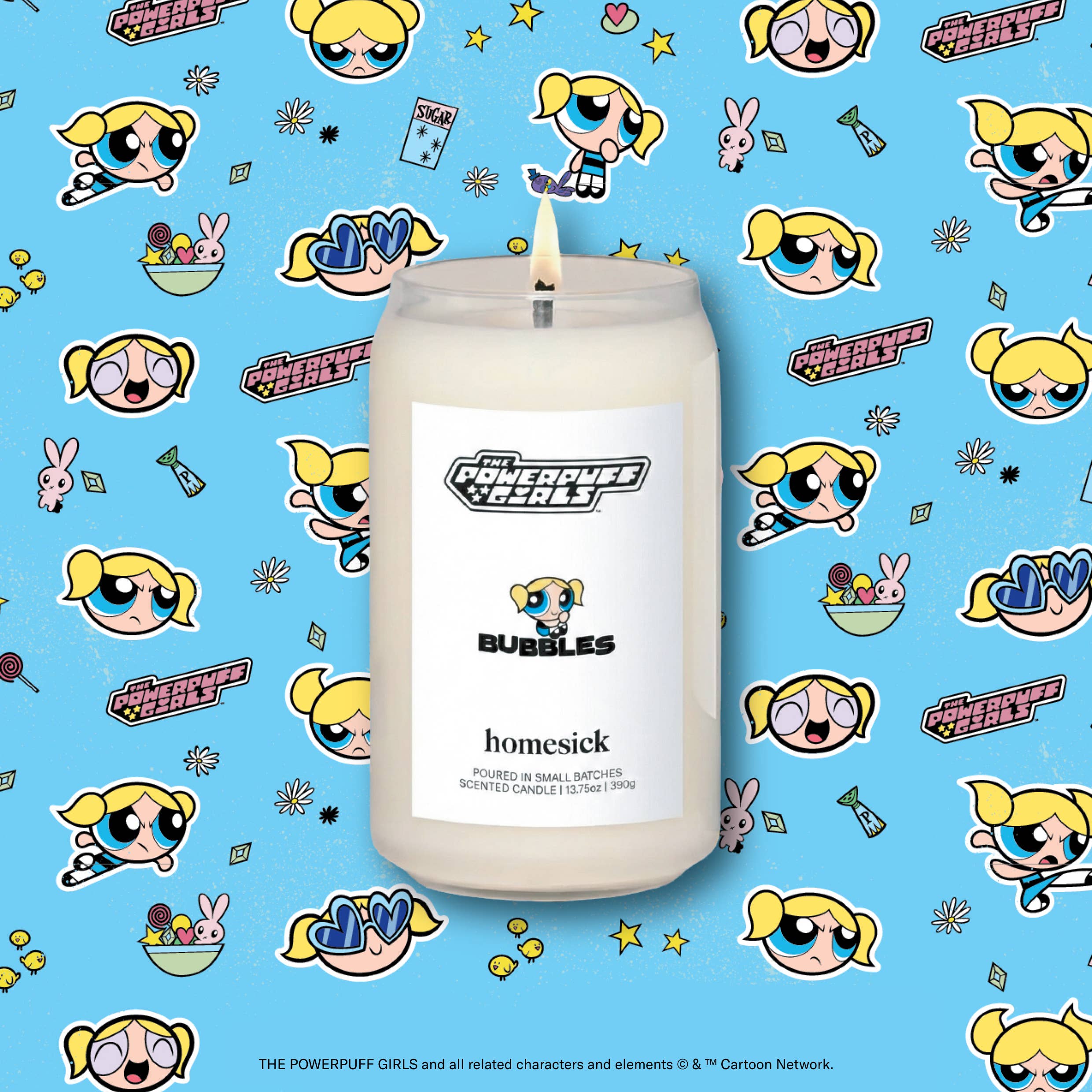Powerpuff Girls Bubbles Homesick soy candle officially licensed