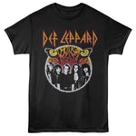 Black T-shirt featuring Def Leppard logo with band portrait and leopard eyes graphic