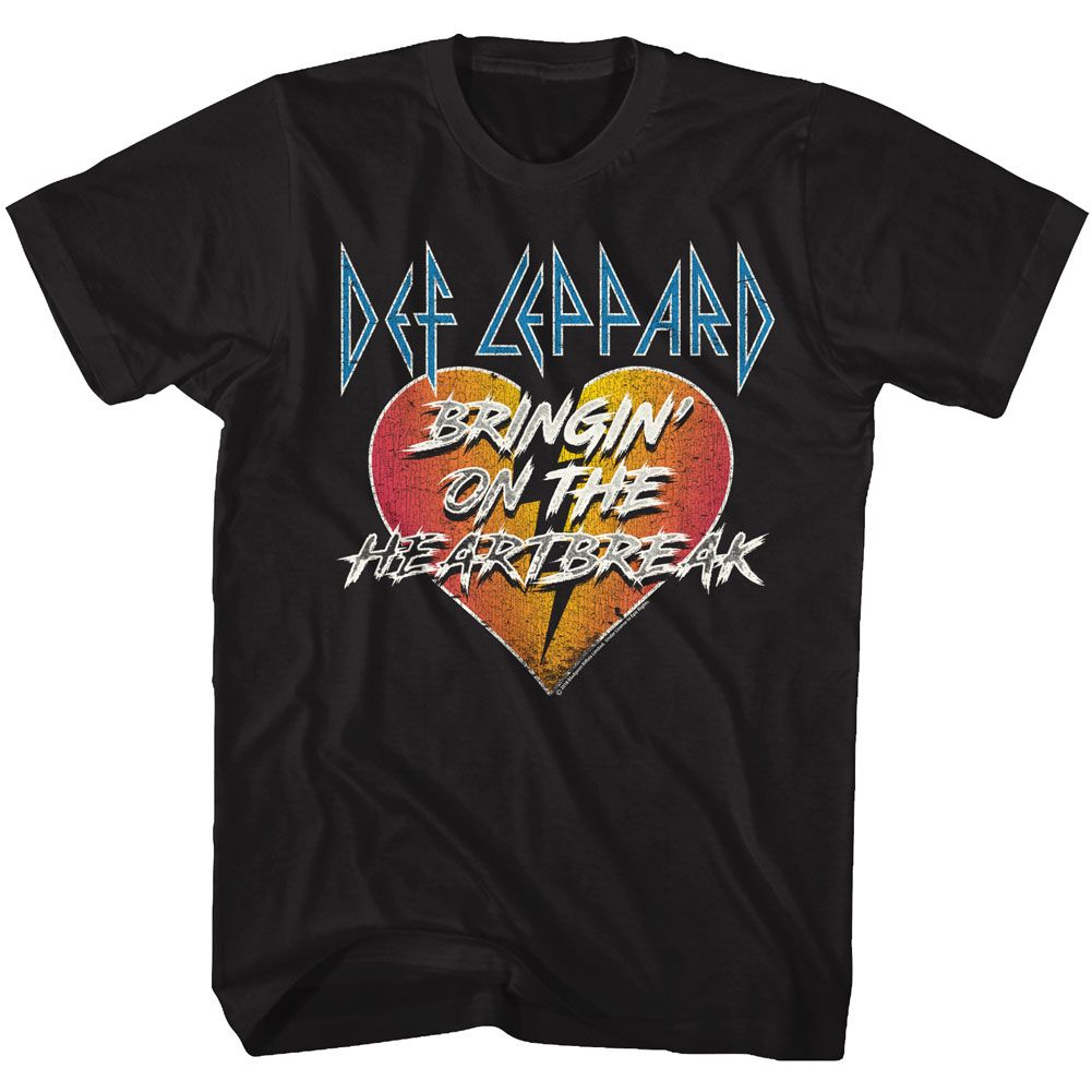 Def Leppard Bringin’ On the Heartbreak heart lightning graphic officially licensed T-shirt