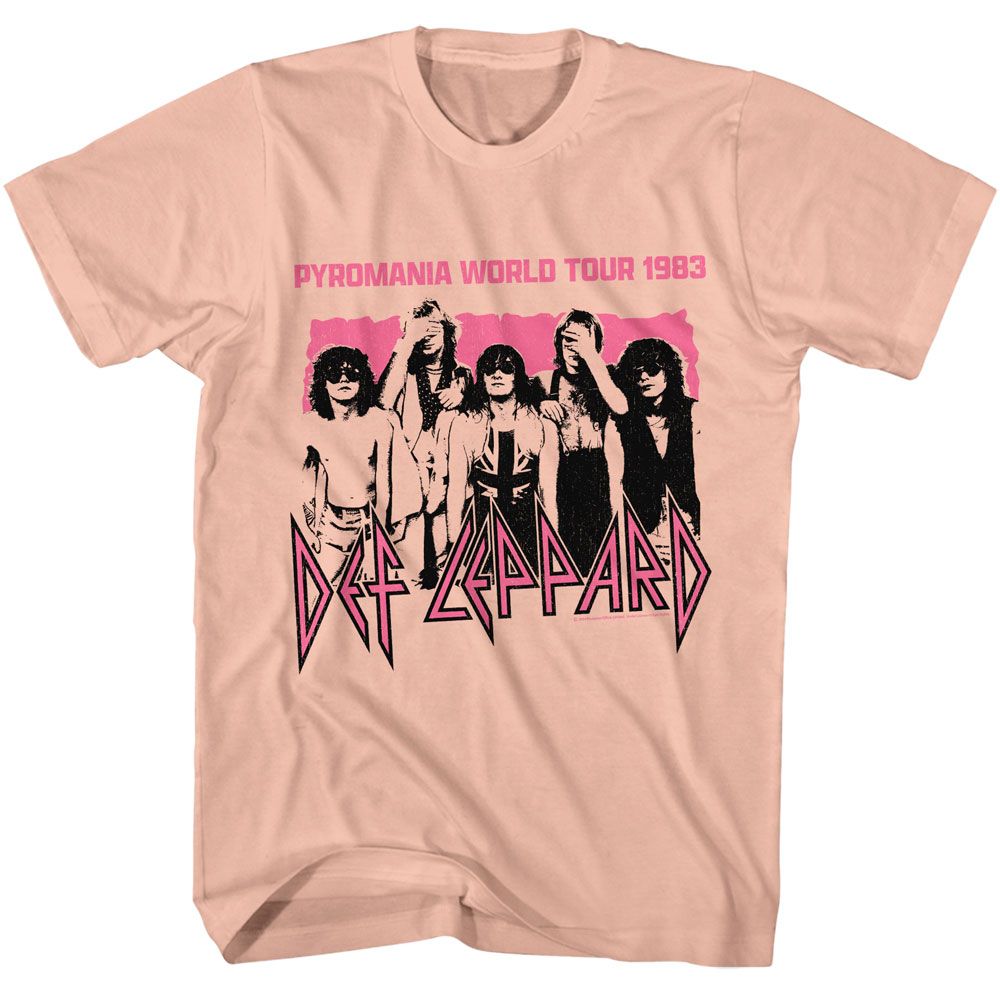Def Leppard Pyromania World Tour 1983 band photo graphic officially licensed T-shirt