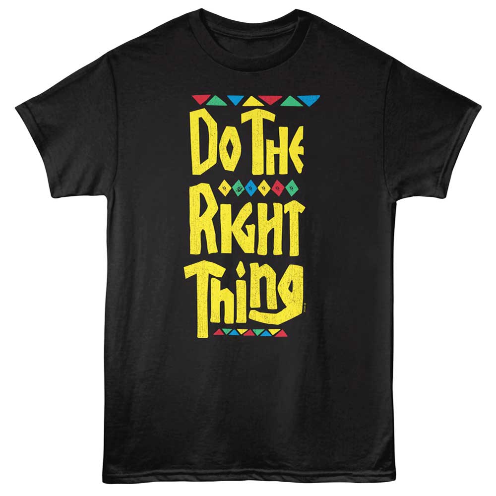 Do The Right Thing 1989 movie logo T-shirt with bold yellow title text on black