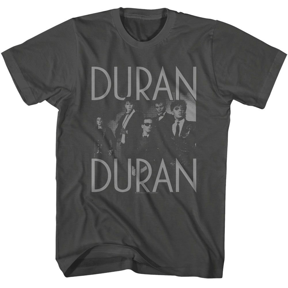 Duran Duran band photo logo graphic on black T-shirt