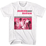 Duran Duran band photo graphic on white T-shirt