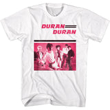 Duran Duran band photo graphic on white T-shirt
