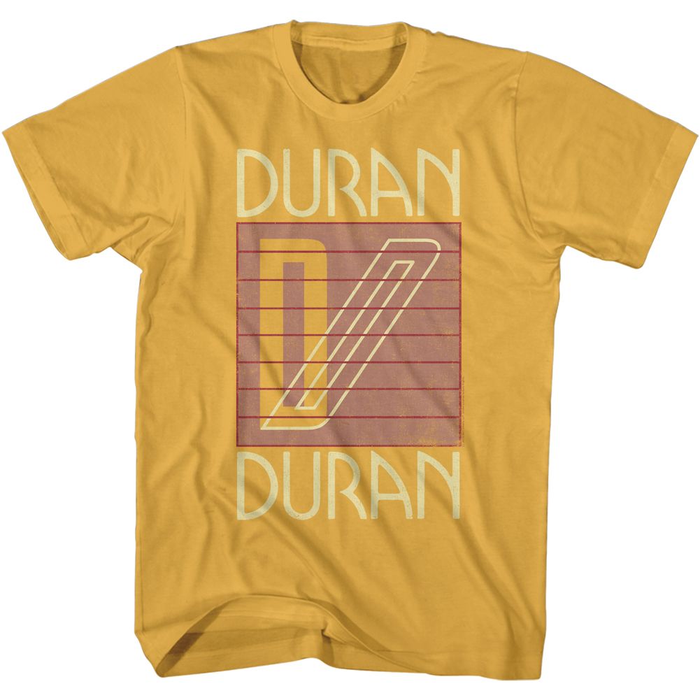 Duran Duran classic logo graphic on yellow T-shirt