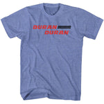 Duran Duran red logo graphic on blue T-shirt