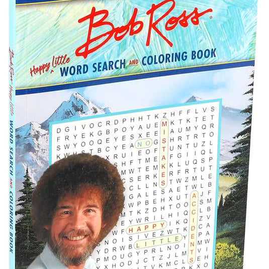 Bob Ross Word Search and Coloring Book officially licensed Bob Ross activity book