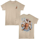 Officially licensed E.T. front and back t-shirt featuring E.T. with Elliott, Gertie, Michael, and a small chest graphic