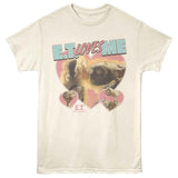 Officially licensed E.T. the Extra-Terrestrial E.T. Loves Me heart collage t-shirt