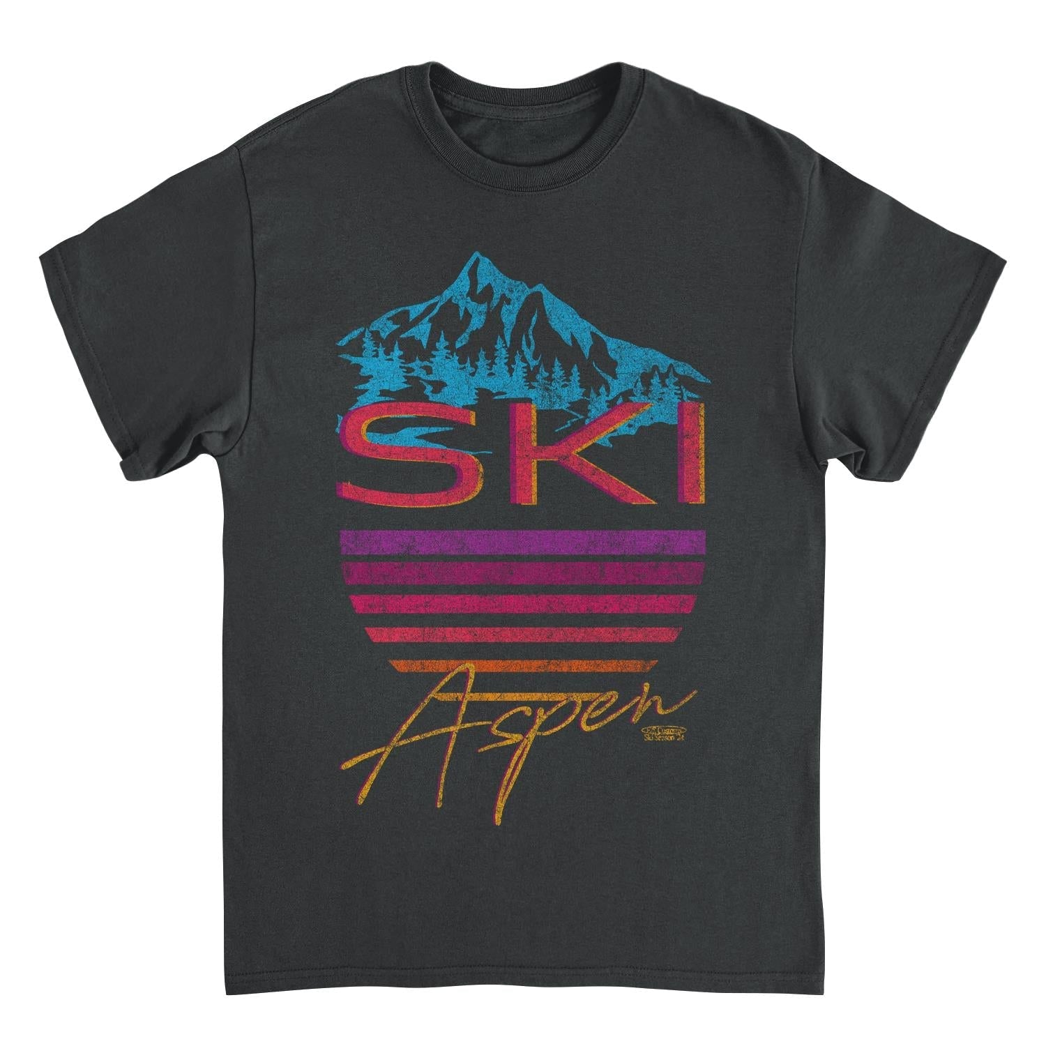 Retro Ski Aspen Black T-Shirt