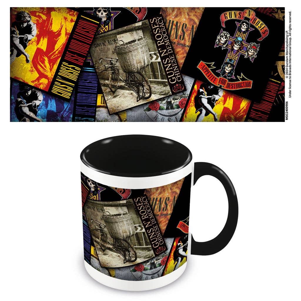 Guns N' Roses (Albums Collage) Black Colored Inner Mug