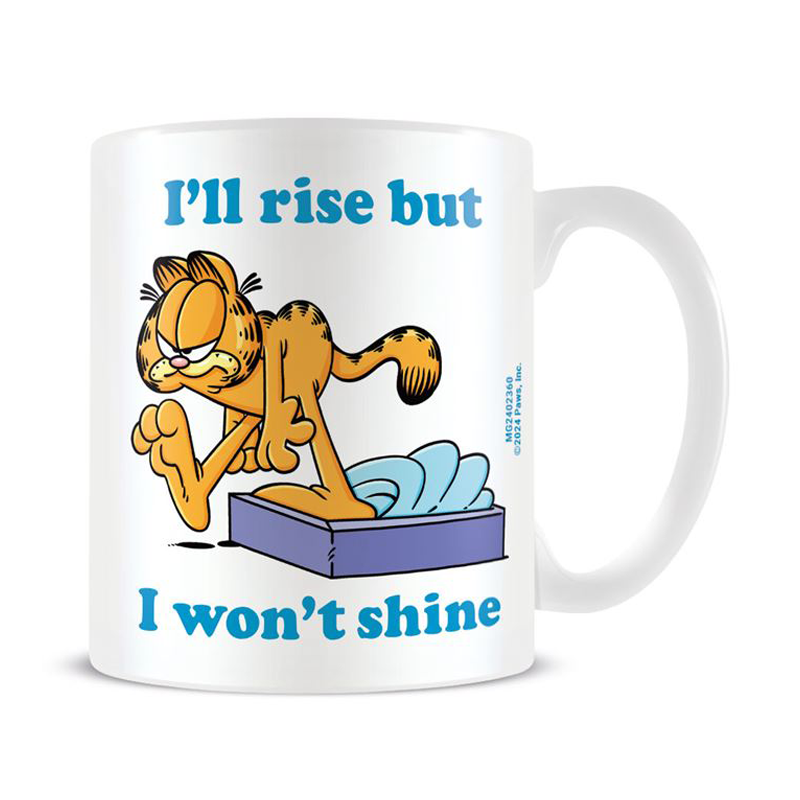 Garfield I'll Rise But I Won't Shine Mug