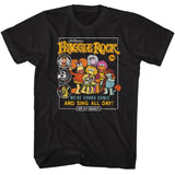 Black T-shirt featuring the Fraggle Rock characters with colorful retro artwork and the phrase “We’re gonna dance and sing all day!”
