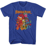 Blue T-shirt featuring the main Fraggle Rock characters in a colorful classic group illustration.