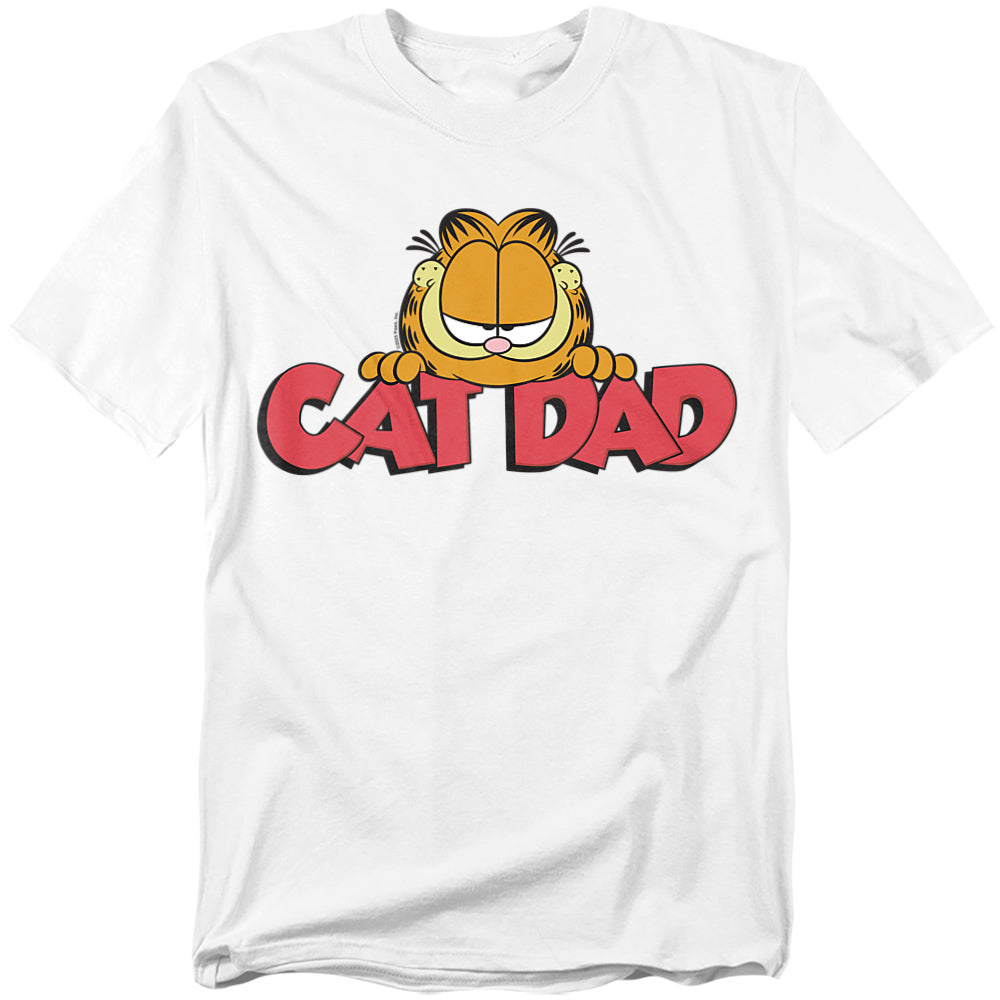 Garfield Cat Dad T-shirt featuring classic Garfield artwork and bold retro lettering