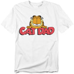Garfield Cat Dad T-shirt featuring classic Garfield artwork and bold retro lettering