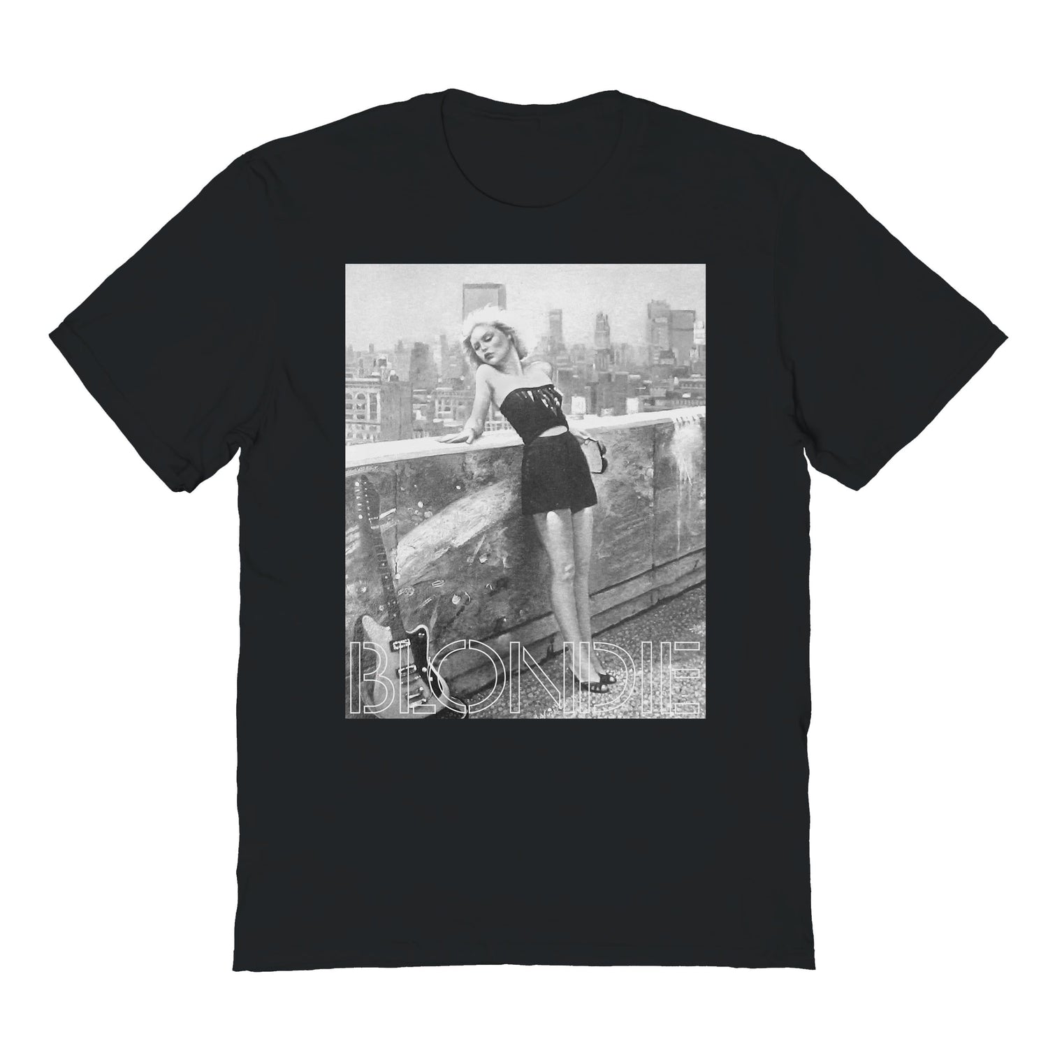 Blondie Black and White Photo Black T-Shirt