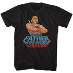 He-Man Greatest Father in the Universe T-shirt featuring retro Masters of the Universe artwork