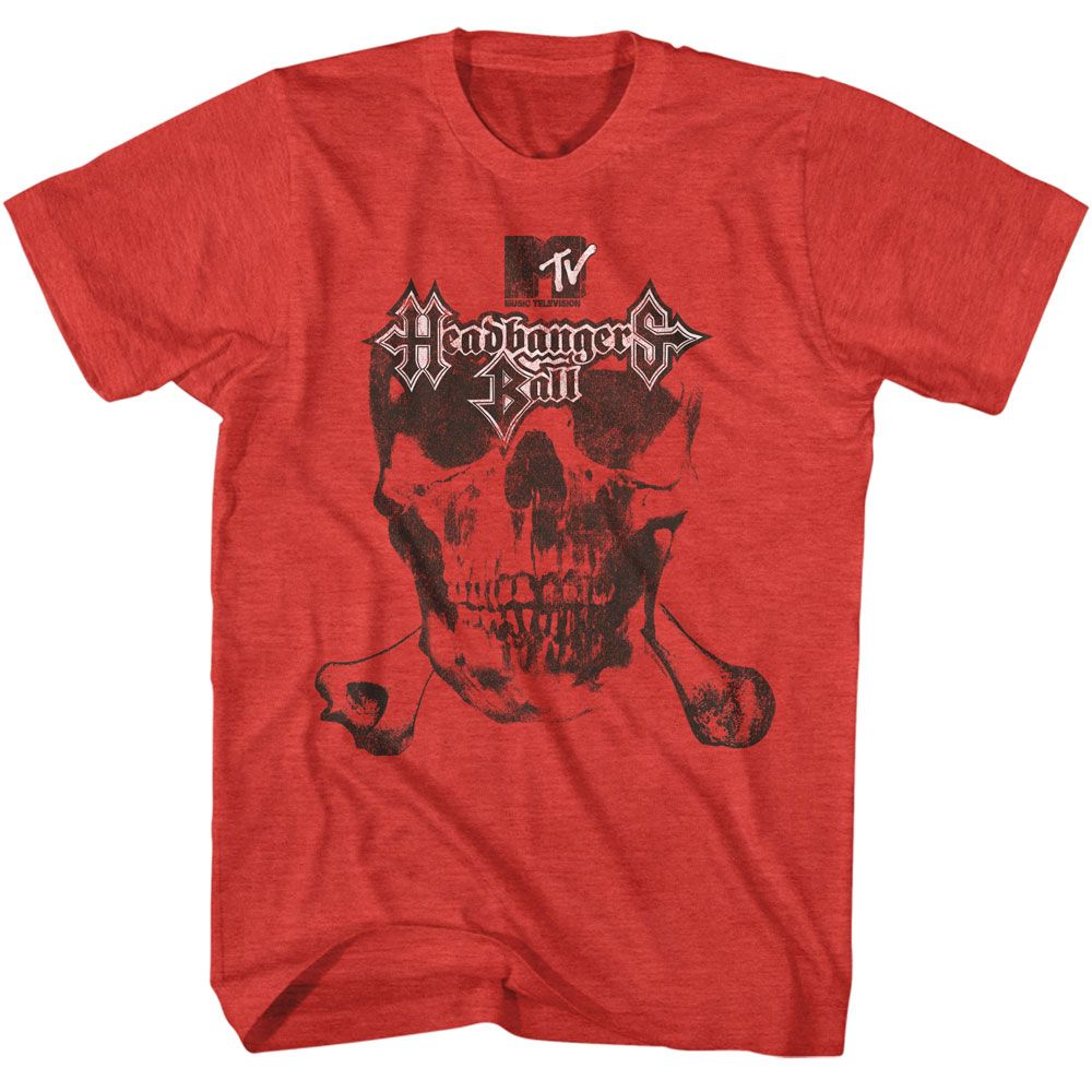 Red Headbangers Ball skull and crossbones graphic officially licensed MTV T-shirt