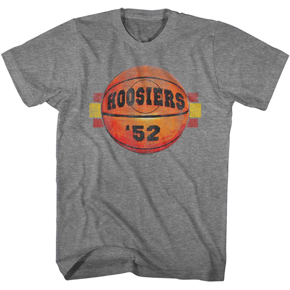 Grey Hoosiers 1952 basketball T-shirt featuring vintage basketball graphic