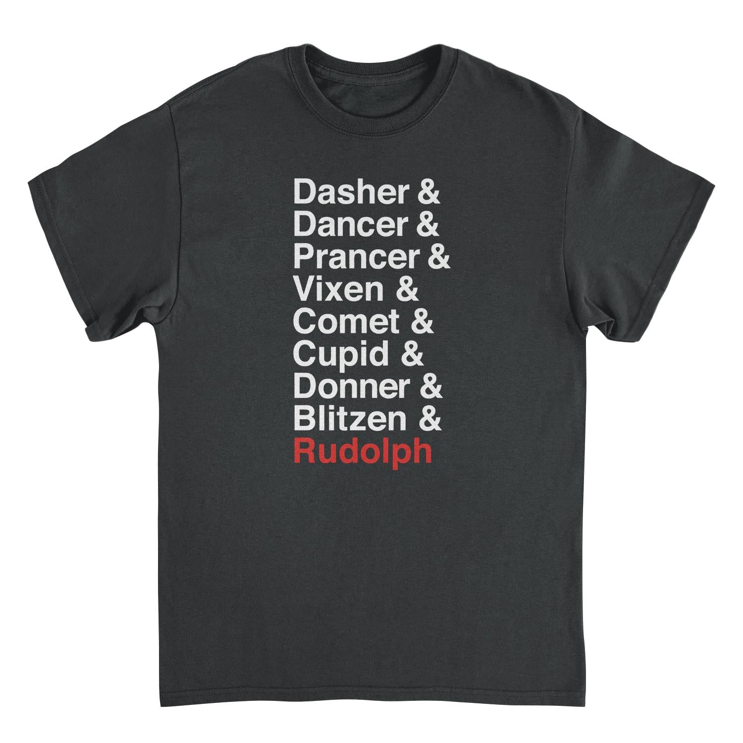 Reindeer Names Retro Christmas Shirt