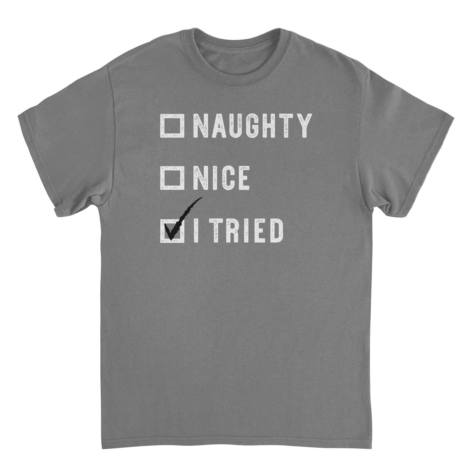 Naughty Nice I Tried Retro Christmas Shirt