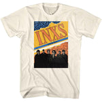 White INXS T-shirt featuring the Listen Like Thieves album cover design with the band photo and bold INXS lettering.