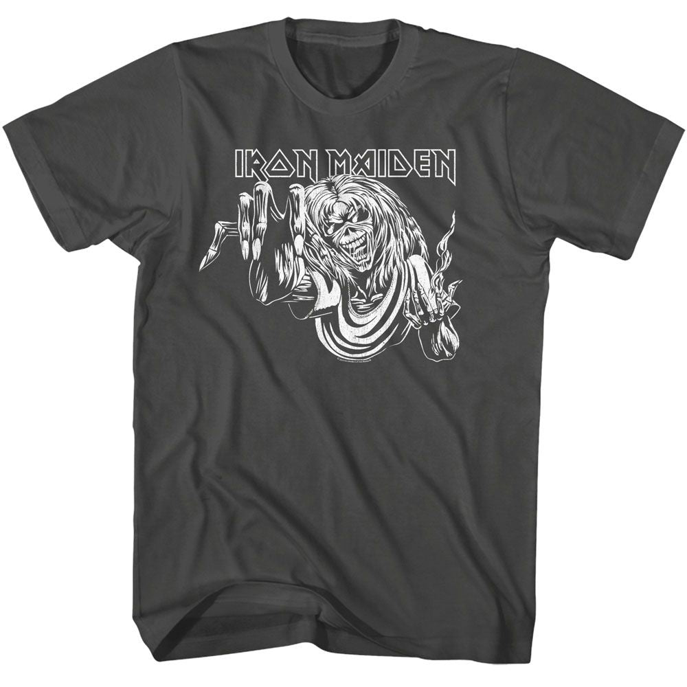 Iron Maiden Eddie T-shirt with hand reaching forward sketch-style design