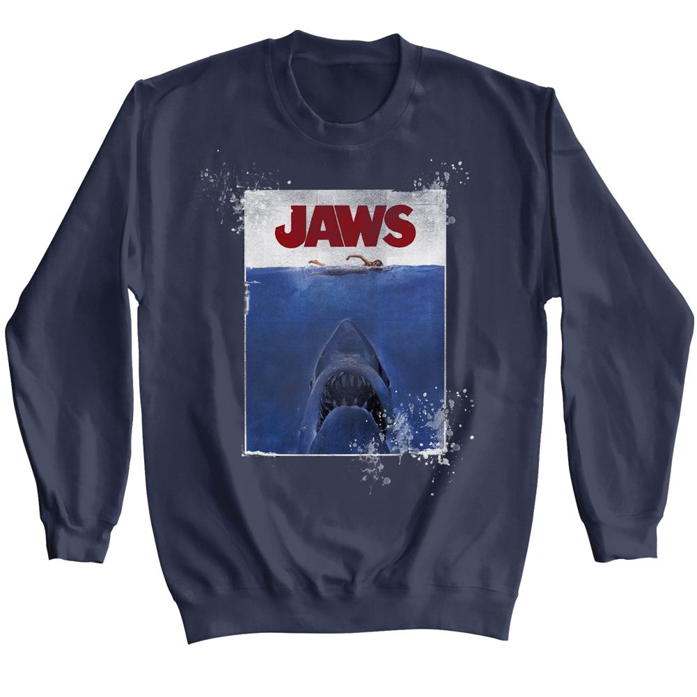 Officially licensed Jaws classic movie poster splatter sweatshirt