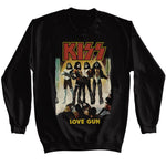 Officially licensed KISS Love Gun album cover sweatshirt in black