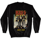 Officially licensed KISS Love Gun album cover sweatshirt in black