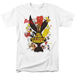 Looney Tunes characters surrounding Marvin the Martian with “All You Need Is a Bowl of Cereal” text on a white T-shirt