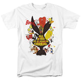 Looney Tunes characters surrounding Marvin the Martian with “All You Need Is a Bowl of Cereal” text on a white T-shirt