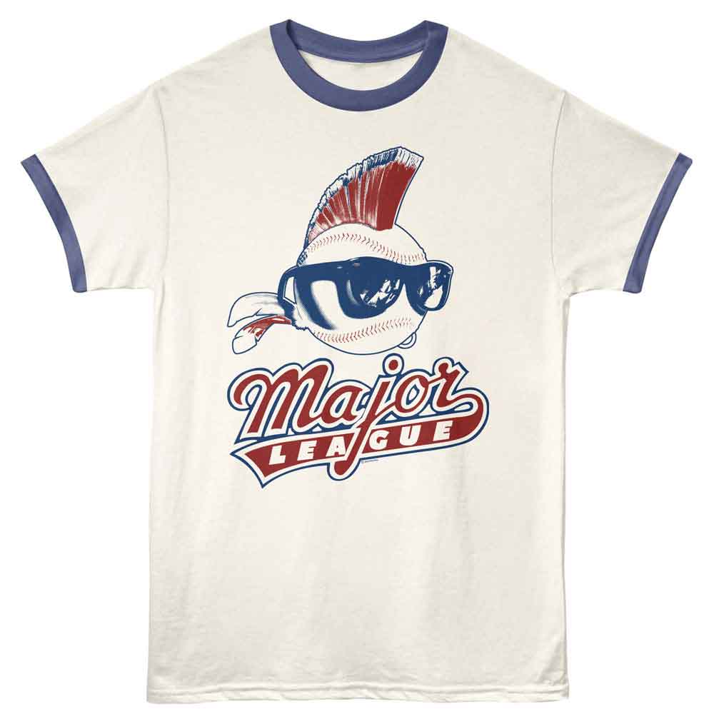Officially licensed Major League ringer t-shirt featuring the iconic baseball mascot with sunglasses and mohawk