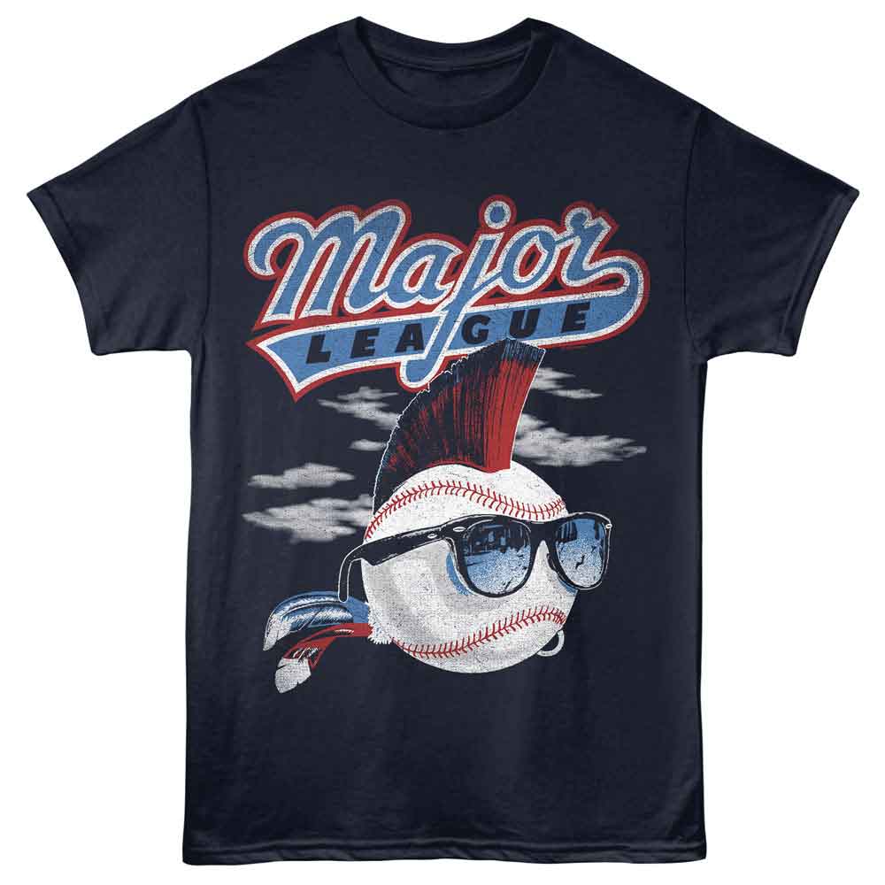 Major League movie T-shirt with baseball logo wearing sunglasses
