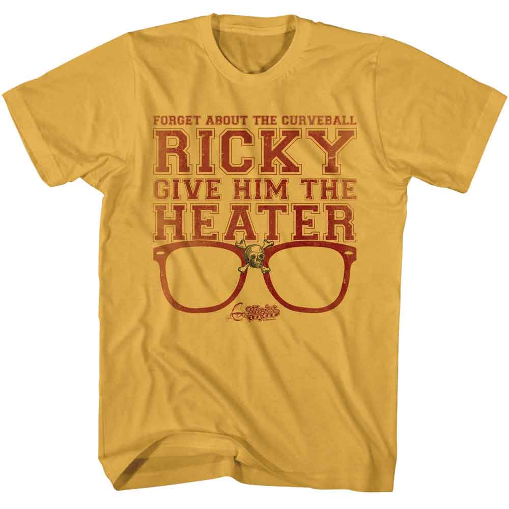 Major League Ricky give him the heater T-shirt with glasses and quote design