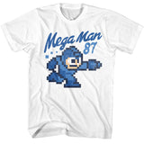 Officially licensed Mega Man 87 pixel art retro gaming t-shirt in white