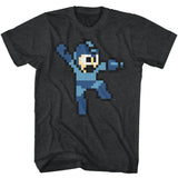 Officially licensed Mega Man 8-bit pixel jumping pose retro gaming t-shirt