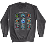 Officially licensed Mega Man robot masters press start retro gaming sweatshirt in dark gray