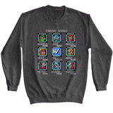 Officially licensed Mega Man robot masters press start retro gaming sweatshirt in dark gray