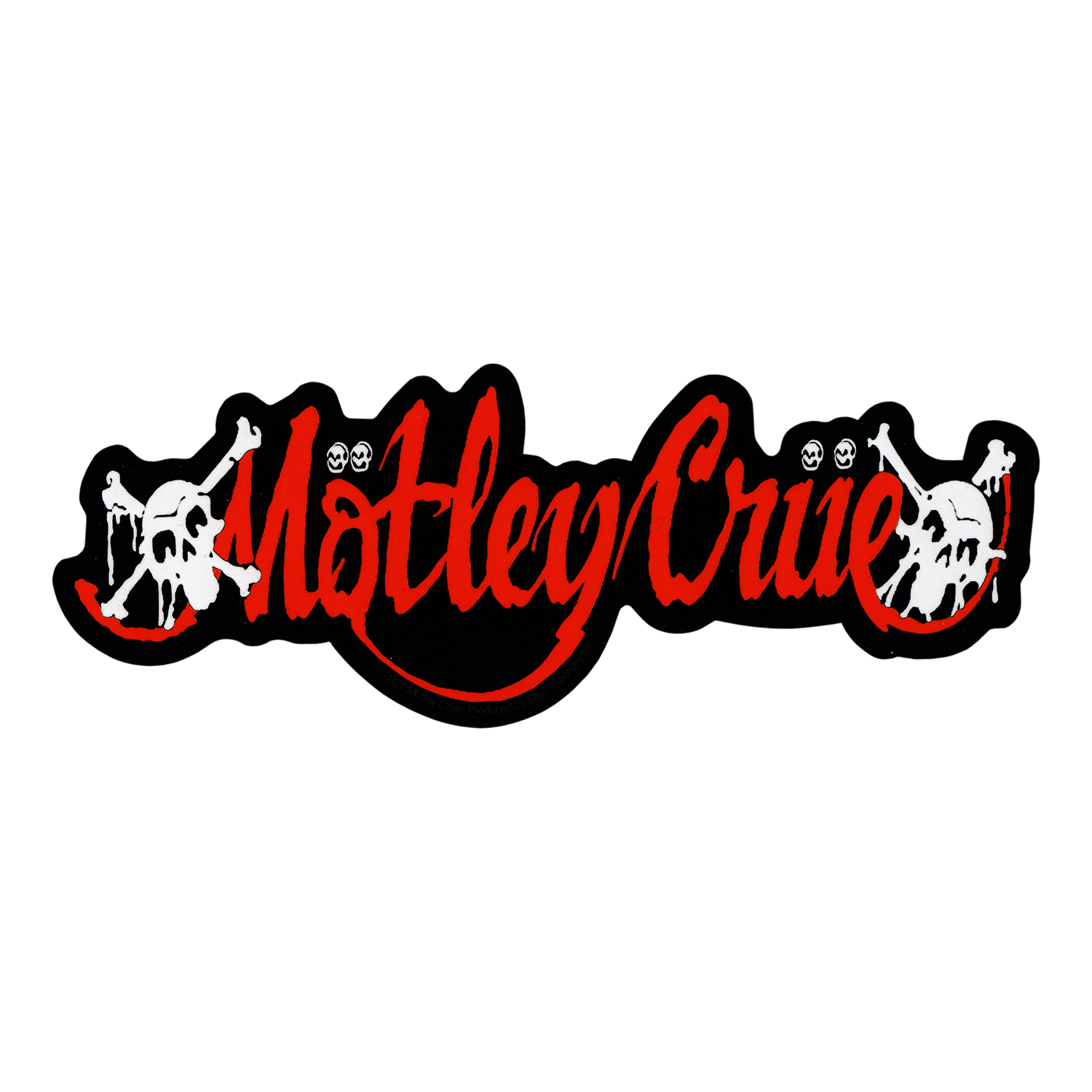 Motley Crue - Script Logo And Skulls Sticker