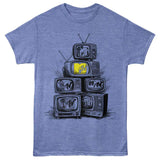 Vintage stacked televisions with MTV Music Television logos officially licensed T-shirt