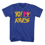 Blue MTV Yo! Raps logo Music Television graphic officially licensed T-shirt