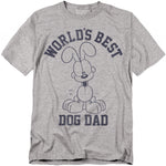 Odie World’s Best Dog Dad T-shirt featuring classic Garfield character artwork and vintage style text