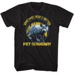 Pet Sematary T-shirt featuring Church the cat with “Sometimes dead is better” text in vintage horror style