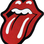 Rolling Stones logo with red tongue and black lips on a white background