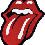 Rolling Stones logo with red tongue and black lips on a white background